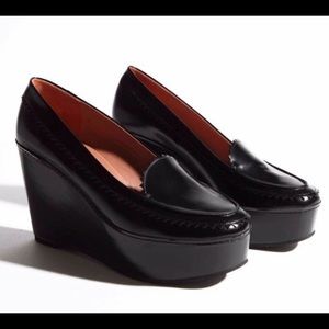 Robert Clergerie black Ursule platform wedge loafers
